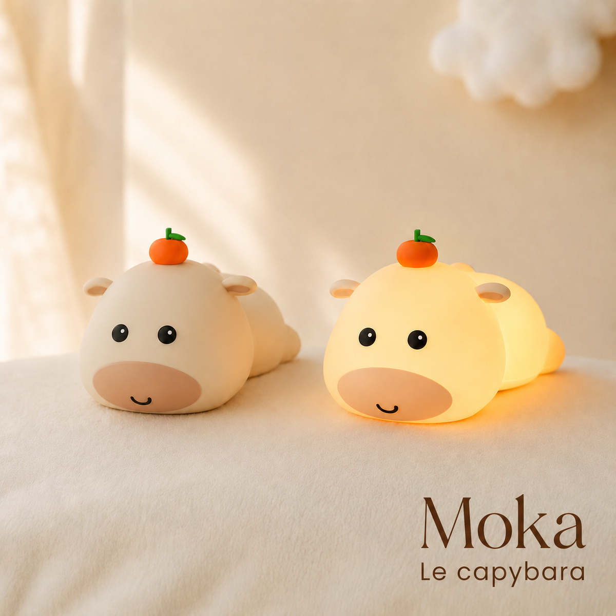 Veilleuse Compagnon™ KIDOLEE Moka le capybara silicone