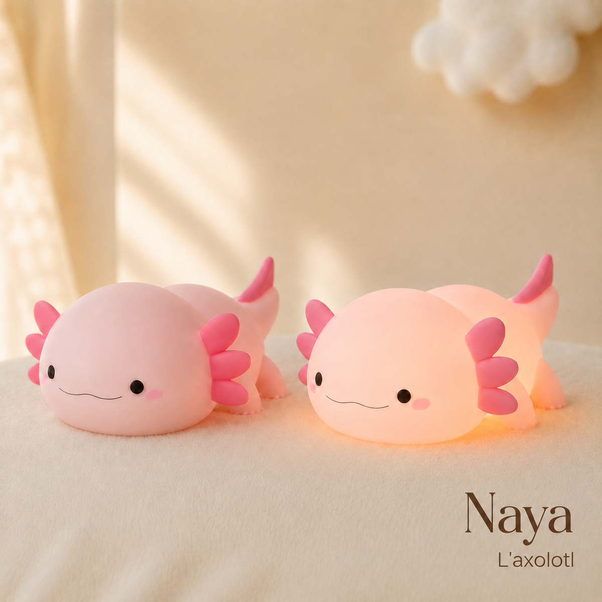 Veilleuse Compagnon™ KIDOLEE Naya l'axolotl en silicone
