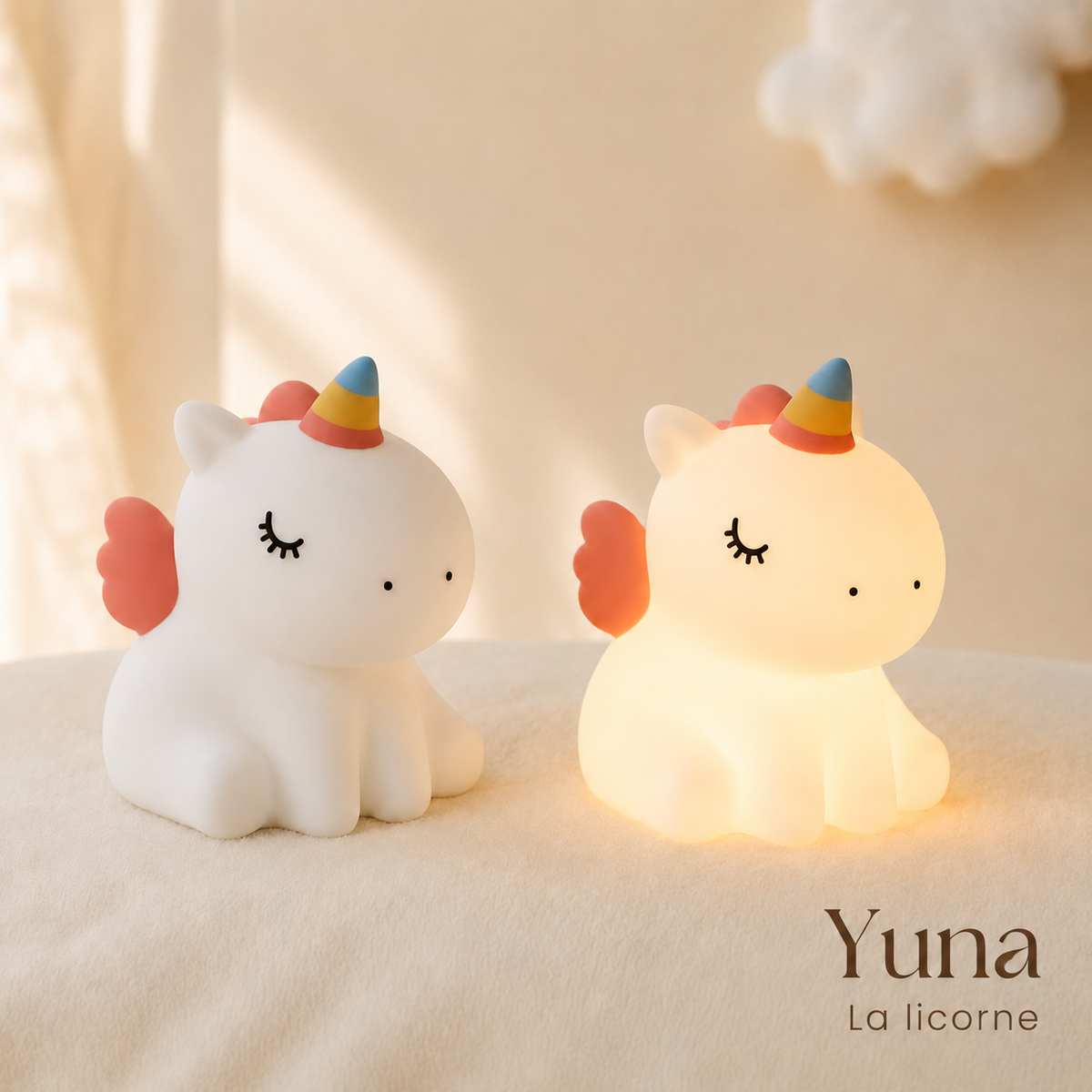 Veilleuse Compagnon™ KIDOLEE Yuna la licorne silicone